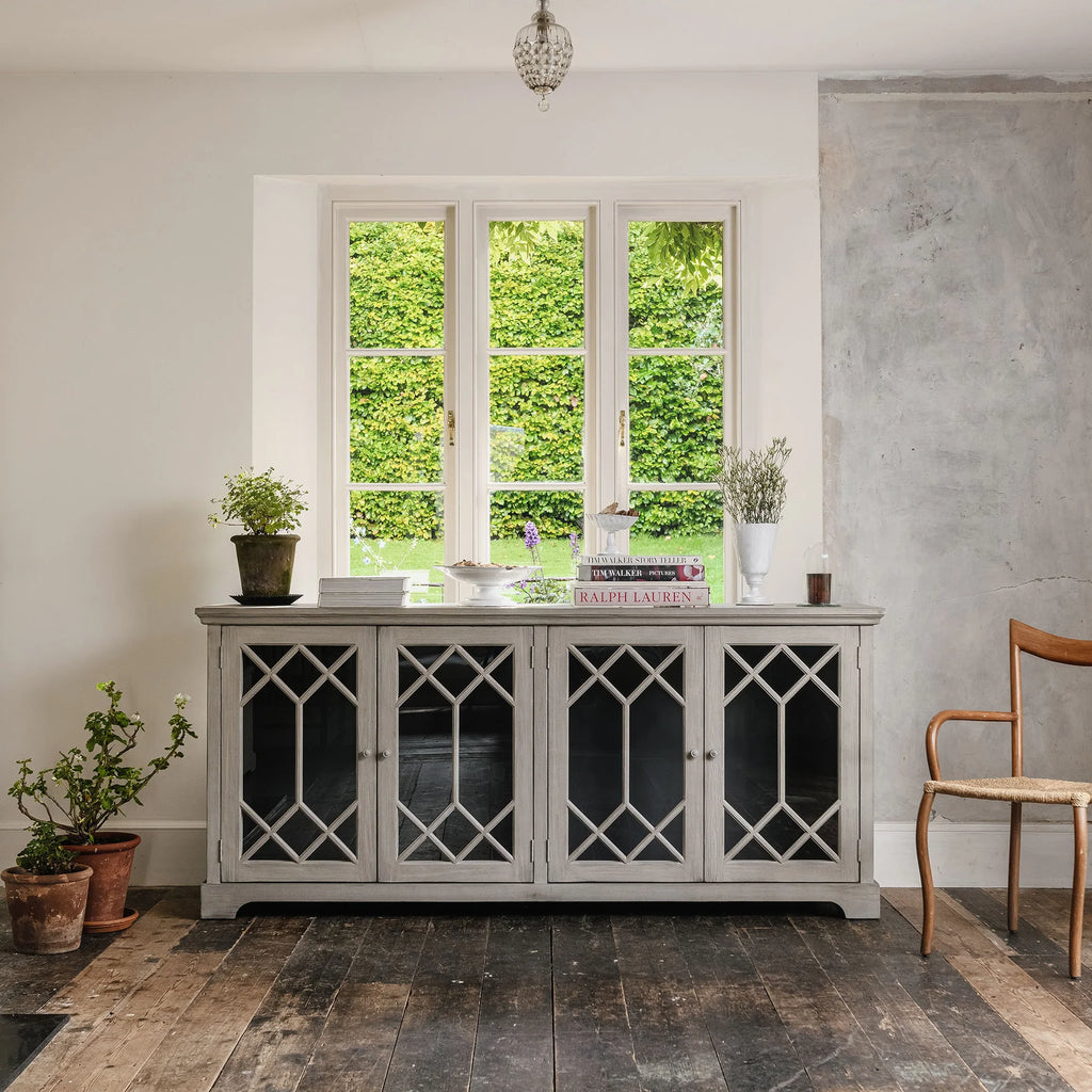 Hambledon Four Glass Door Sideboard 200cm | Annie Mo's