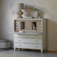 White Loumarin Distressed Secretary Desk 122cm