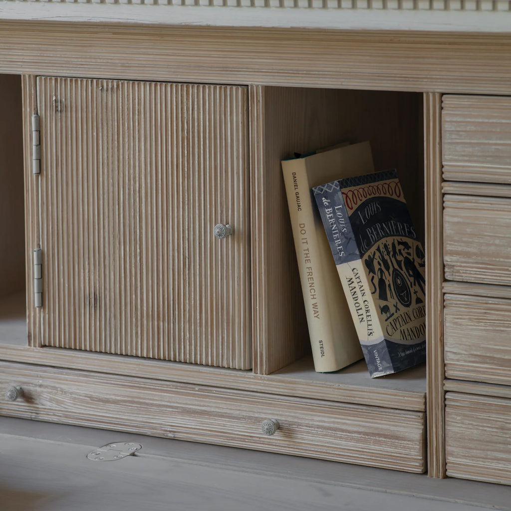 White Loumarin Distressed Secretary Desk 122cm