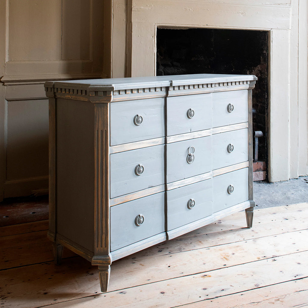 Loumarin Large Grey Chest of Three Drawers 113cm Wide | Annie Mo's
