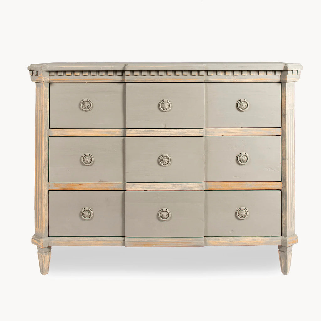 Loumarin Large Grey Chest of Three Drawers 113cm Wide