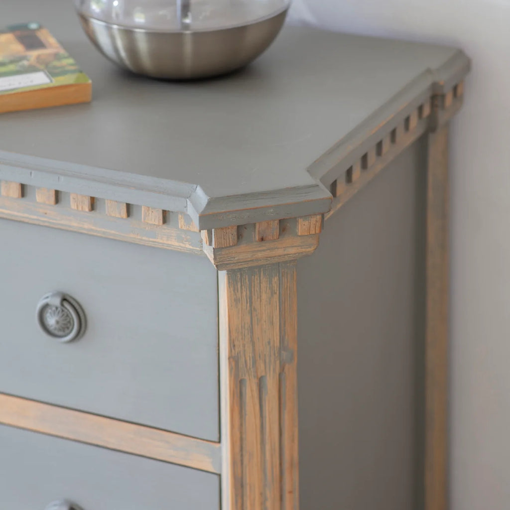 Loumarin Large Grey Chest of Three Drawers 113cm Wide