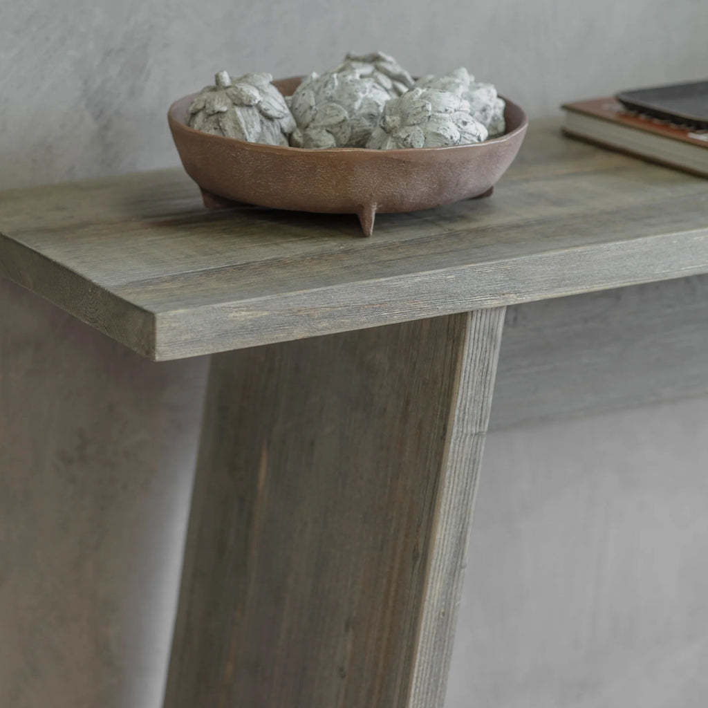 Loumarin Brushed Grey Console Table 180cm