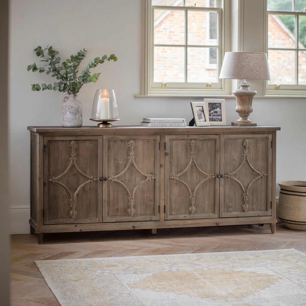 Hambledon Four Door Relief Sideboard 210cm | Annie Mo's