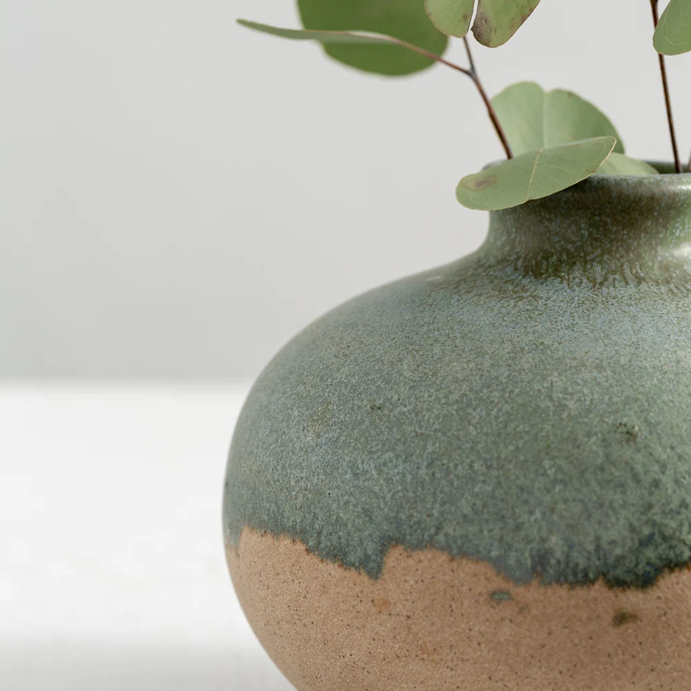 Blue / Green Dipped Bud Stem Vase 21cm