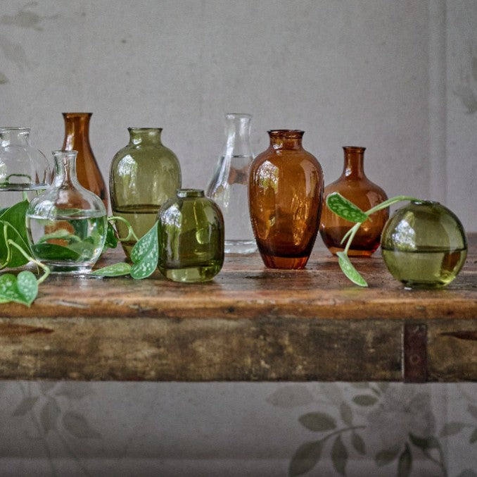 Set of Three Mini Brown Glass Vases - Assorted | Annie Mo's B