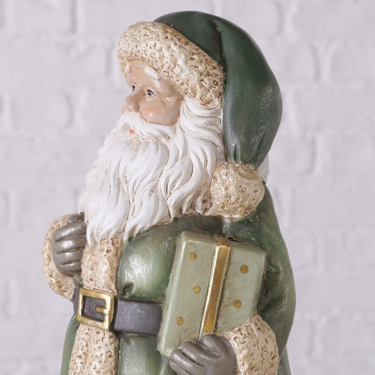Sage Green Terracotta Santa Figurine 30cm