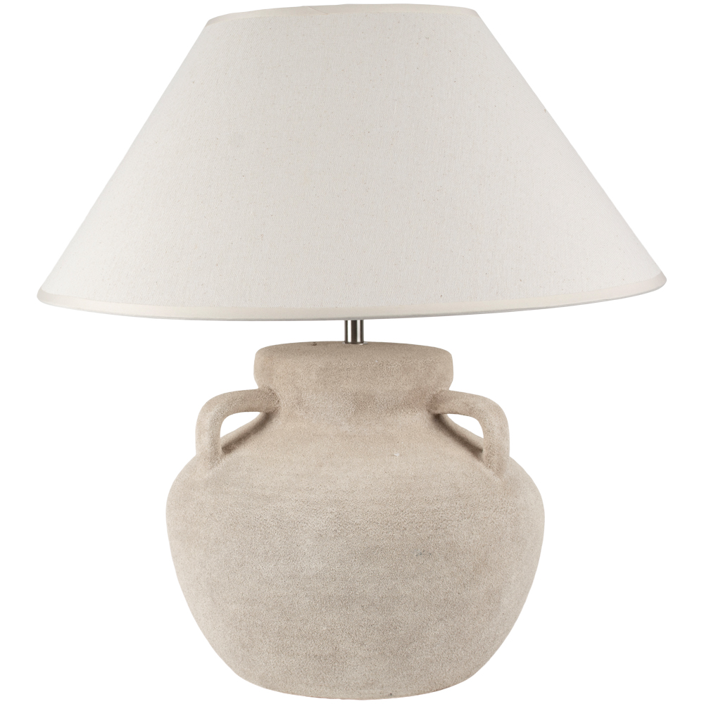Sandy Stoneware Lamp with Cream Shade 50cm