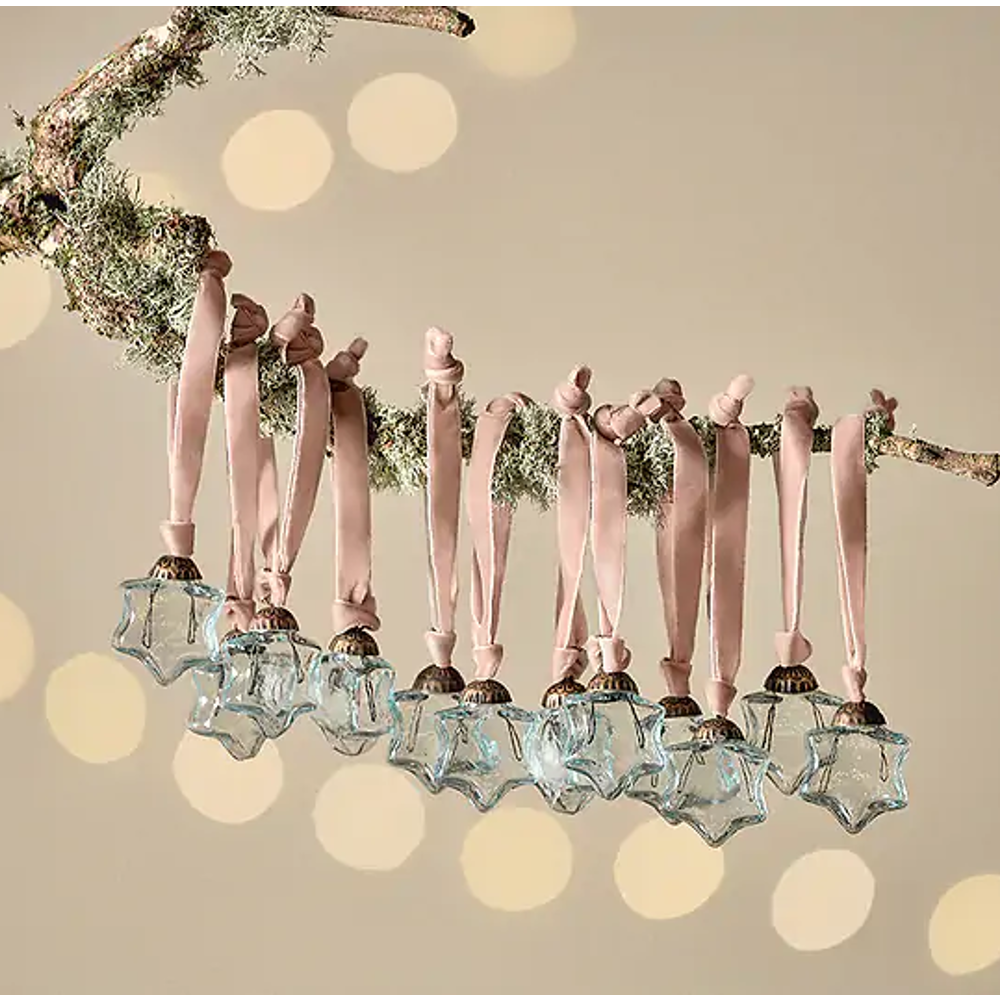 Sardi Star Baubles - Clear (Set of 12) | Annie Mo's