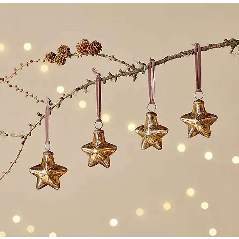 Sardi Star Baubles - Gold (Set of Four) | Annie Mo's