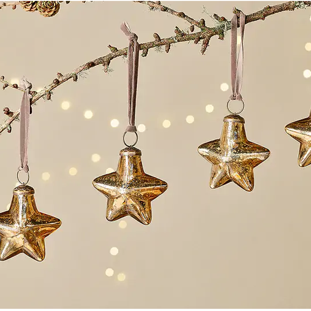 Sardi Star Baubles - Gold (Set of Four)