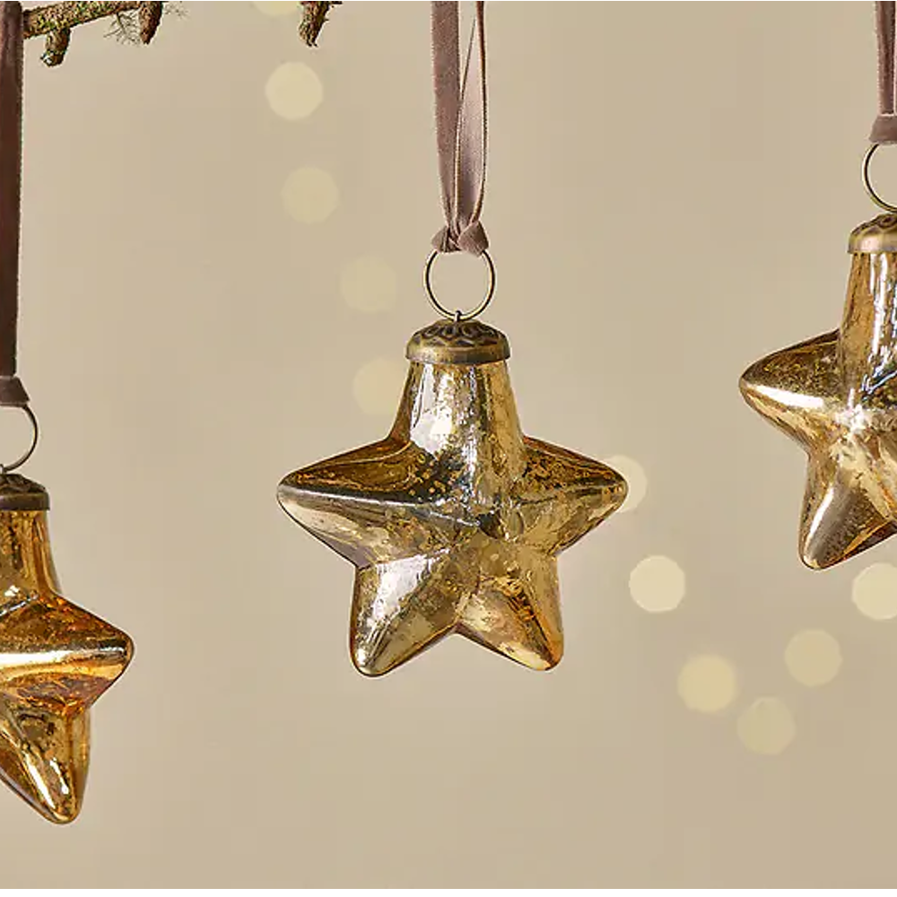 Sardi Star Baubles - Gold (Set of Four)