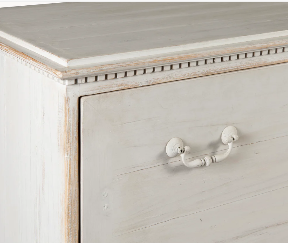 White Loumarin Distressed Secretary Desk 122cm