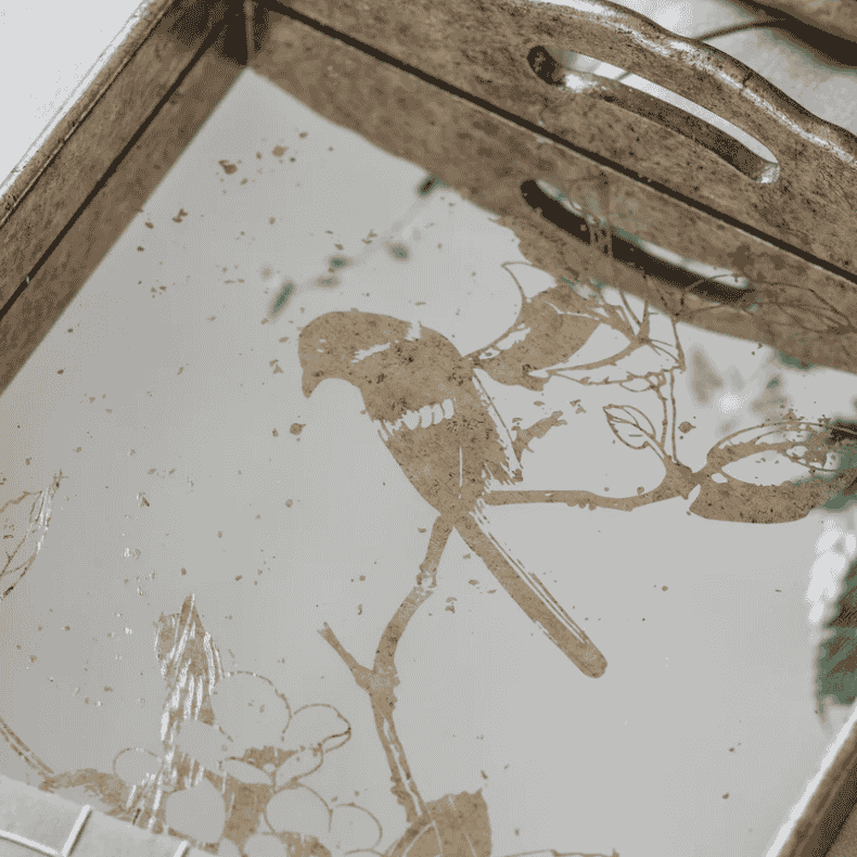 Waltham Rectangular Mirrored Bird Tray
