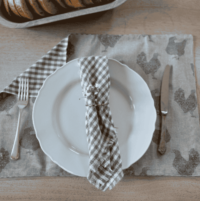 Gingham Napkin Ash Grey - Sold Individually | Annie Mo's