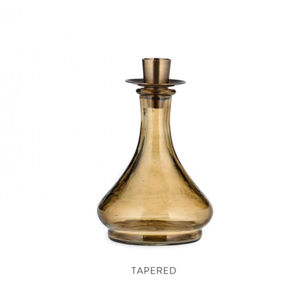 Sepia Glass Candlesticks - Shape Choice