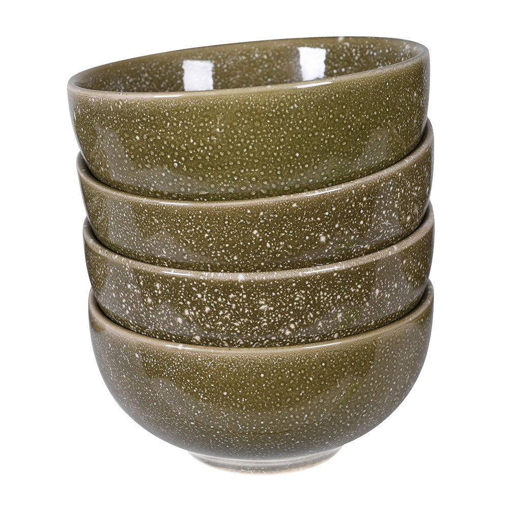 Set of 12 Rustic Green Dinner Set F