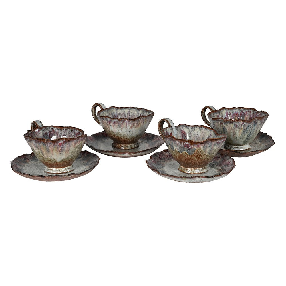 Set of Four Brown Ombré Tea Set C