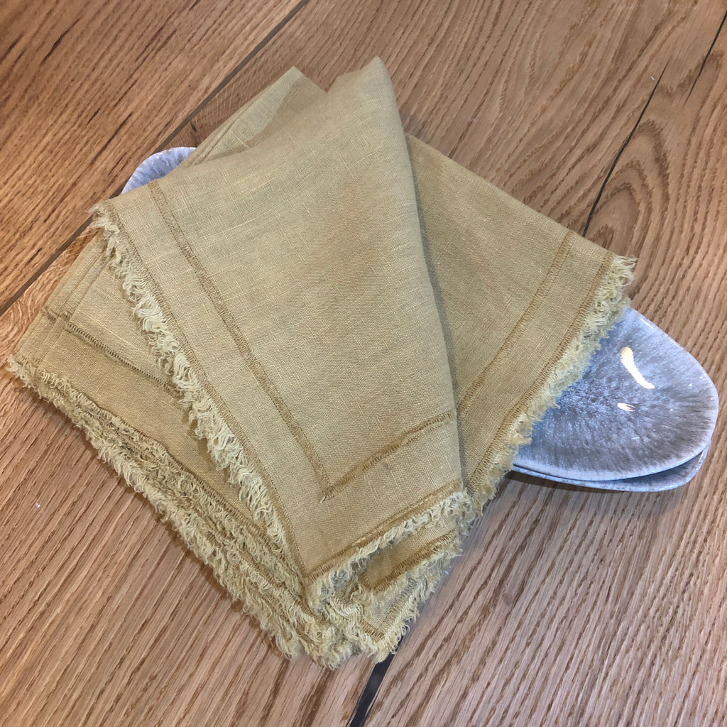 Set of Four Vintage Look Golden Napkins 45cm x 45cm | Annie Mo's 2