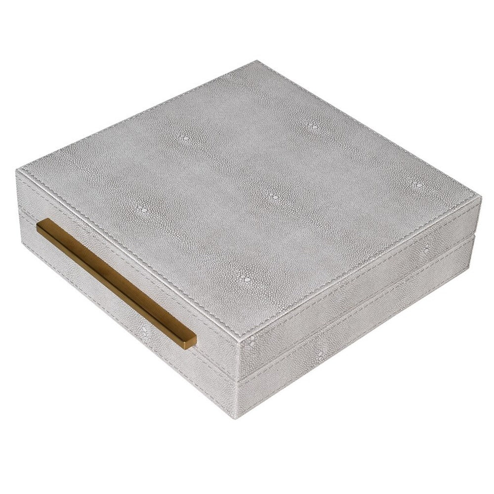 Set of Three Faux Ivory Shagreen Boxes 35cm E
