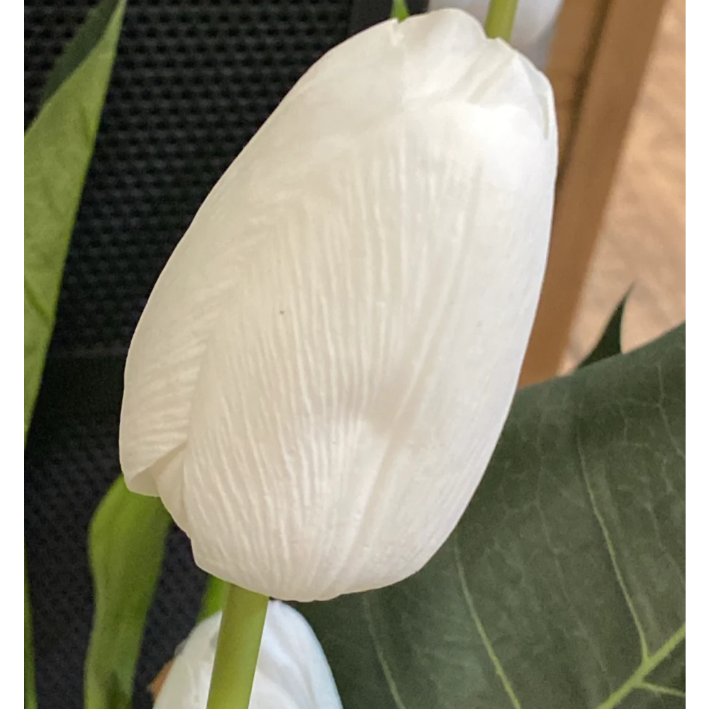 Set of Three Long Stem White Faux Tulips 65cm | Annie Mo's D