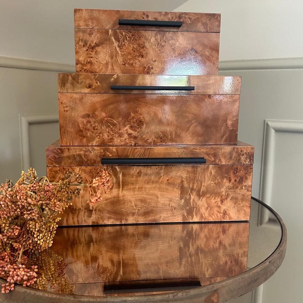 Set of Three Marble Effect Boxes D