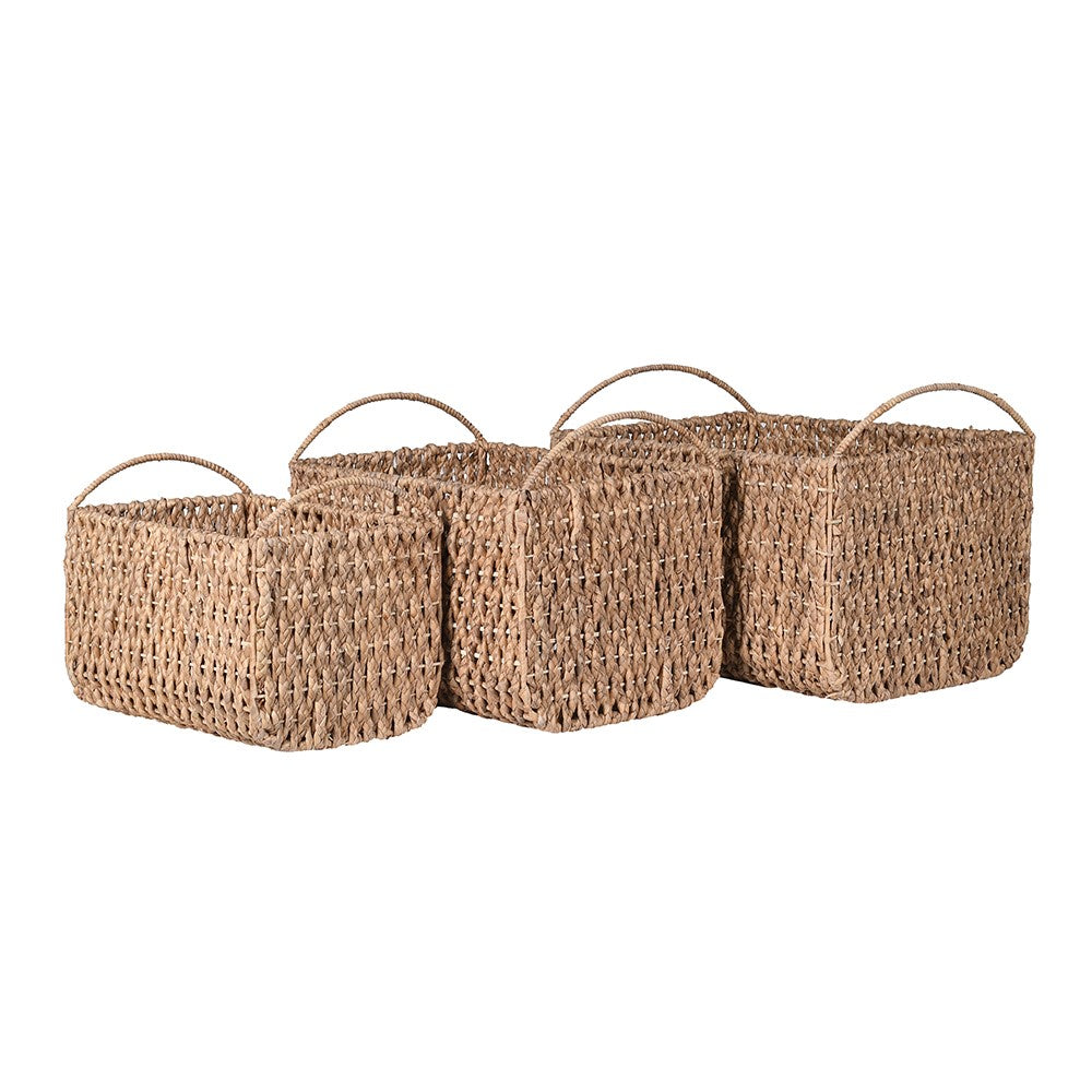 Set of Three Water Hyacinth Baskets