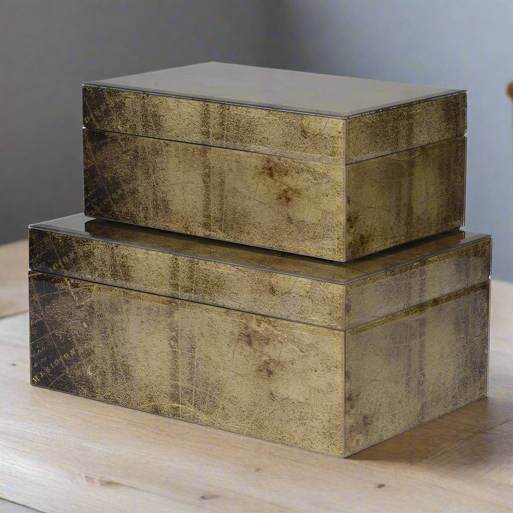 Set of Two Aged Map Jewellery Boxes | Annie Mo's