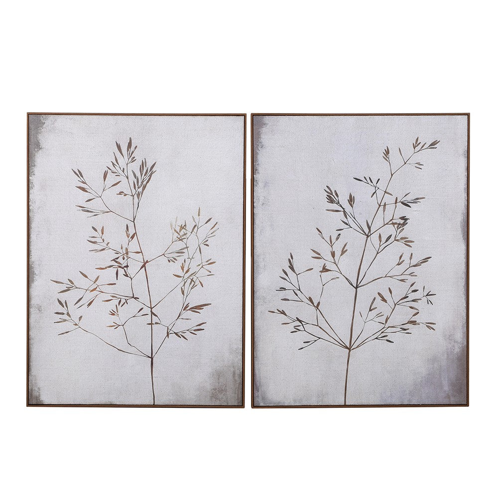 Set of Two Autumnal Trees on Canvas 120cmB