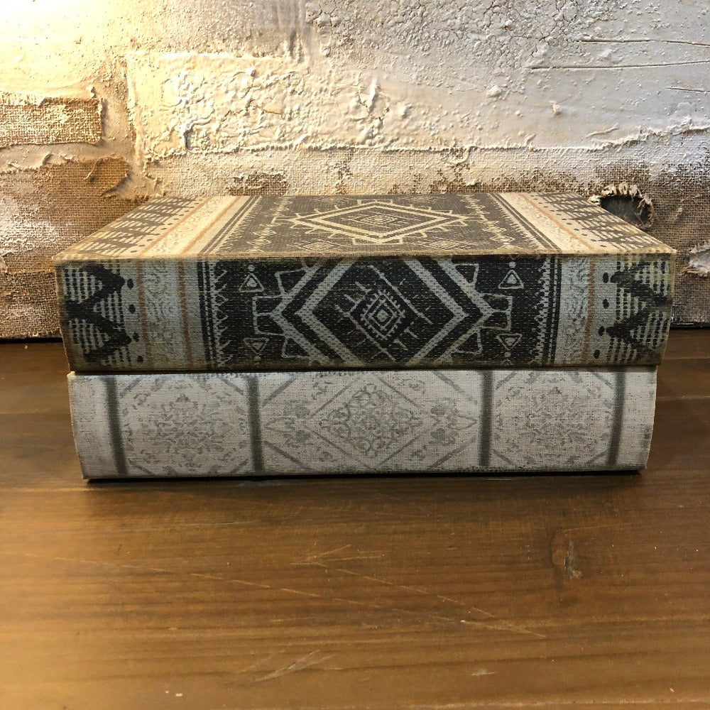 Set of Two Grey Design Book Boxes 33cm D