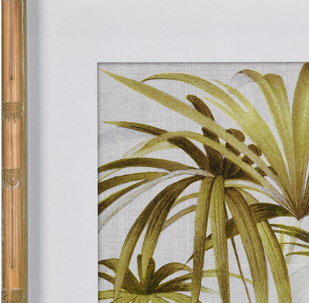 Set of Two Palm Tree Framed Wall Art 70cmB