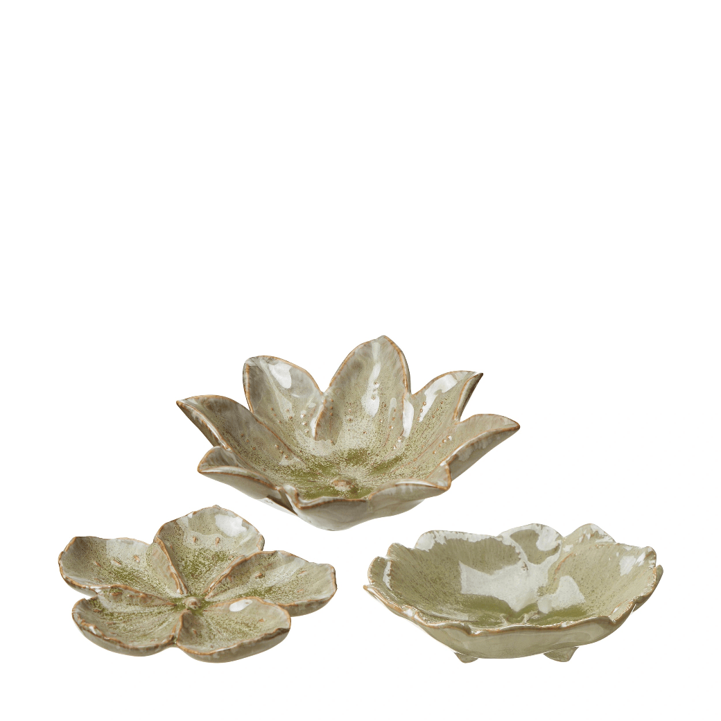 Set of Three Assorted Light Green Porcelain Trinket Dishes | Annie Mo's
