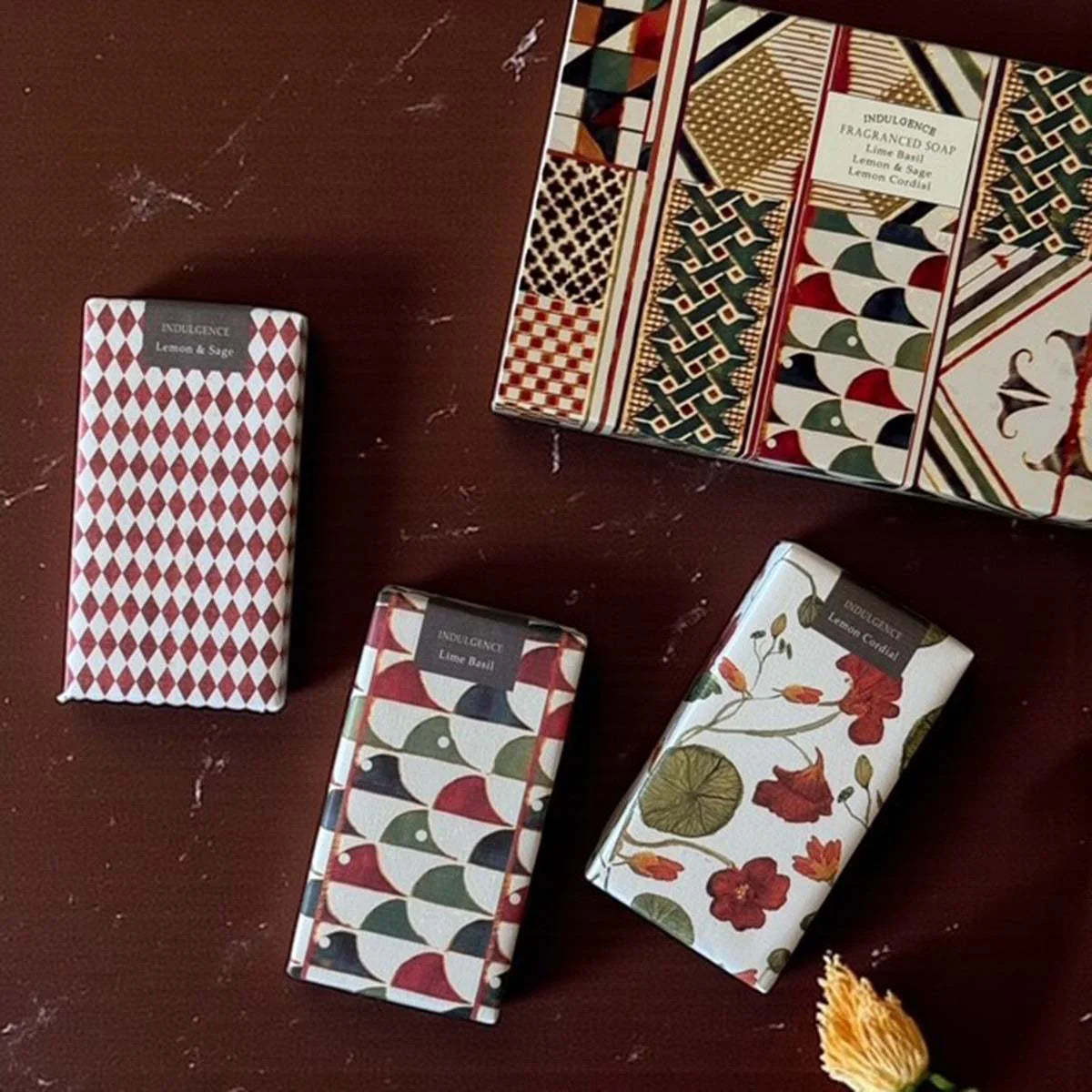 Set of Three Boxed Scented Soaps Lime Basil (Set 4)