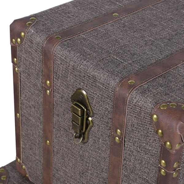 Set of Three Brown Trunks-B