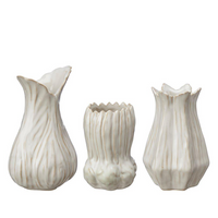 Set of Three Off White Stoneware Bud Vases | Annie Mo's
