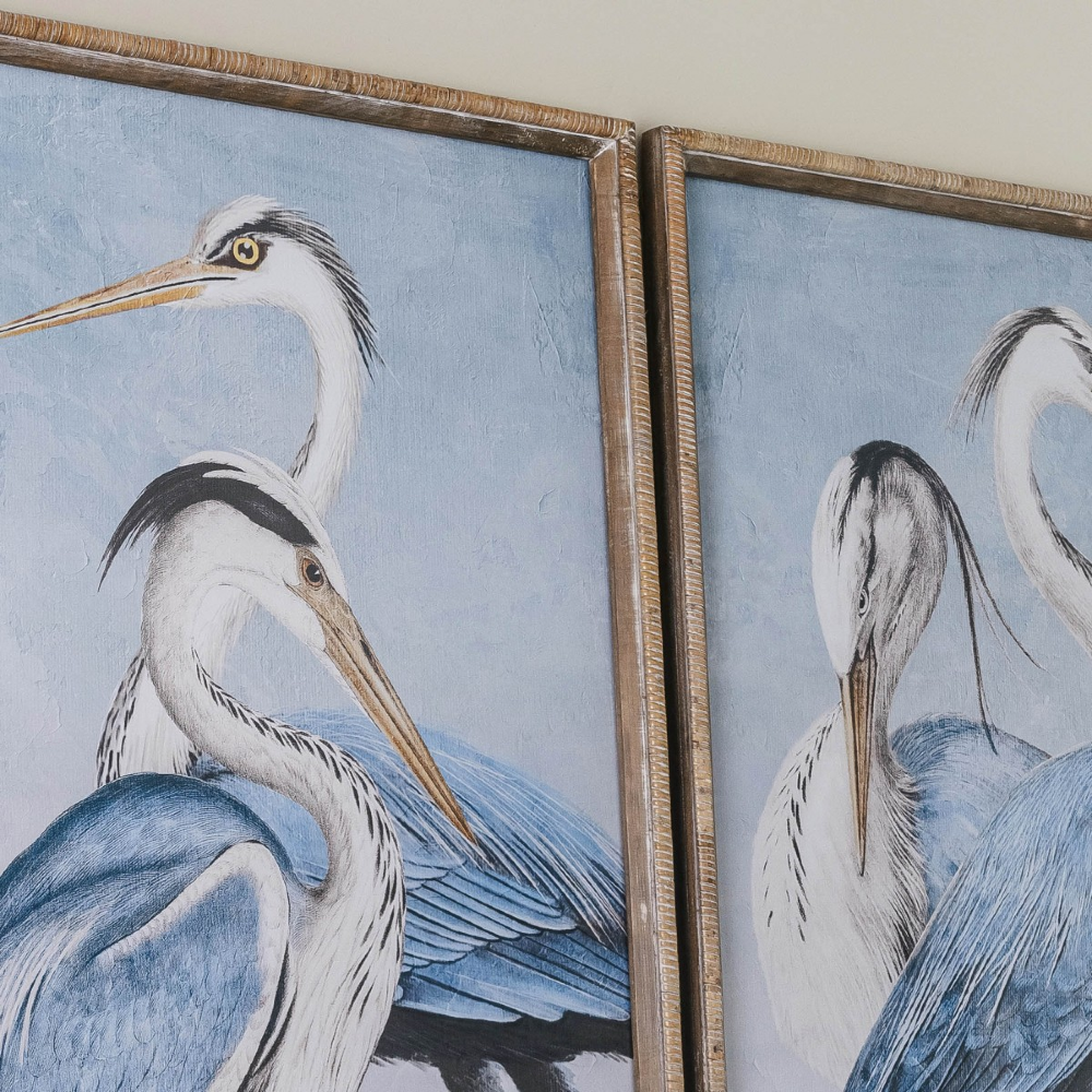 Moreton Set of Two Heron Framed Prints 100cm