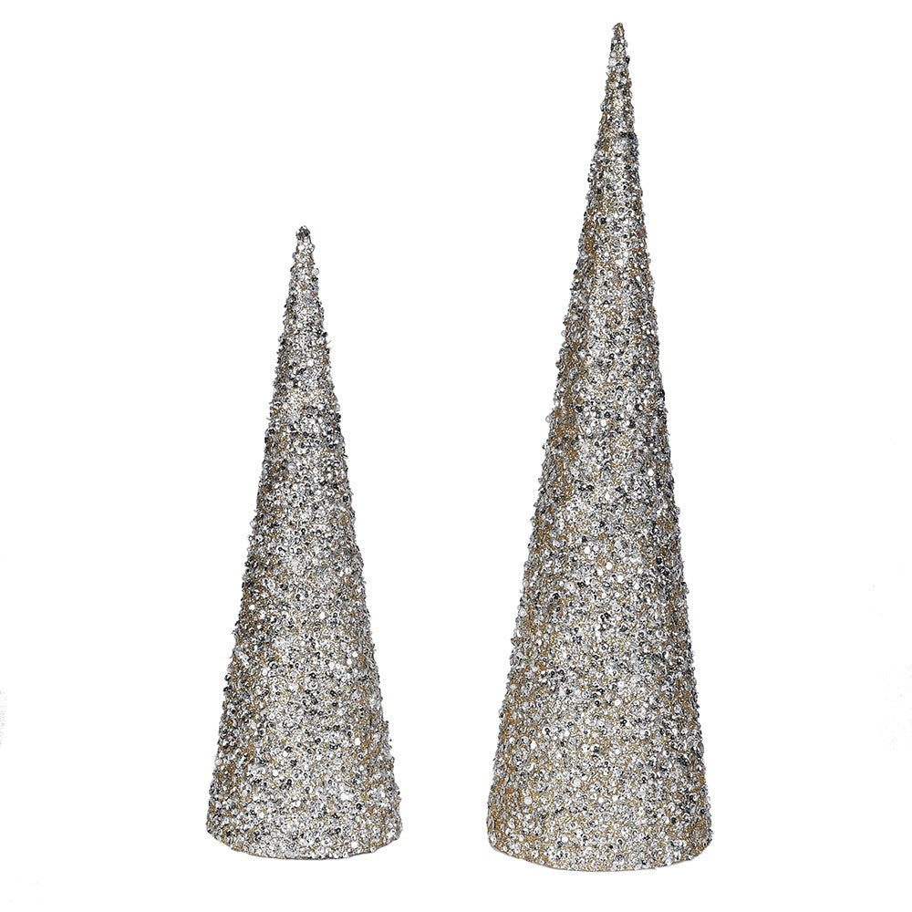 Set of Two Glitter Cone Trees 61cm | Annie Mo's