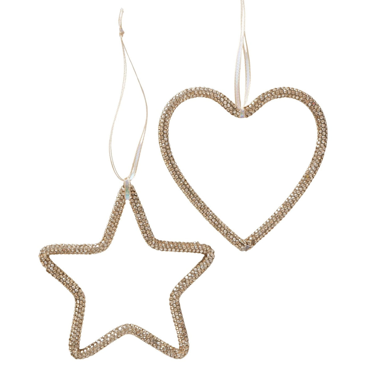 Set of Two Golden Sparkle Tree Hangers 10cm | Annie Mo's