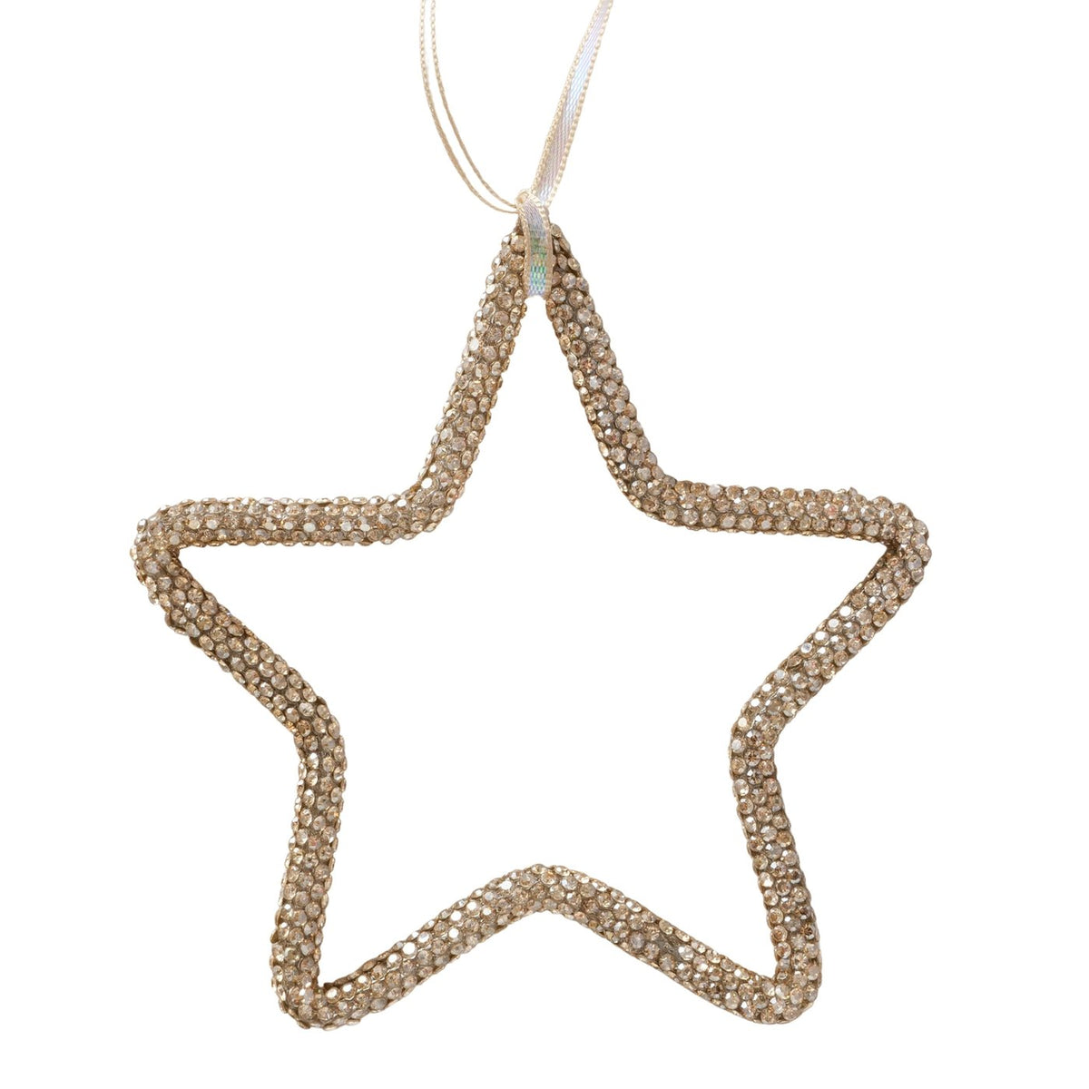 Set of Two Golden Sparkle Tree Hangers 10cm-C