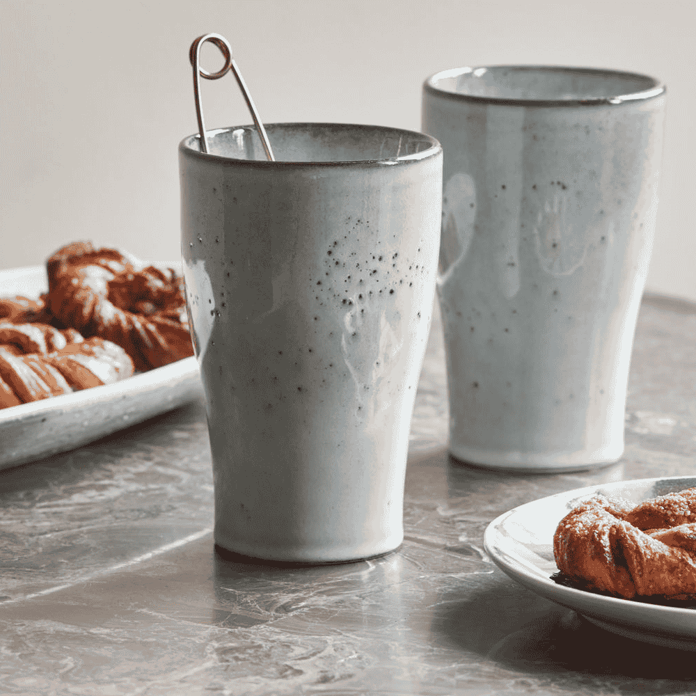 Set of Two Light Grey Thermo Mugs 14cm | Annie Mo's