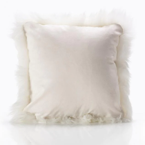 Sheepskin Cushion - Ivory-B
