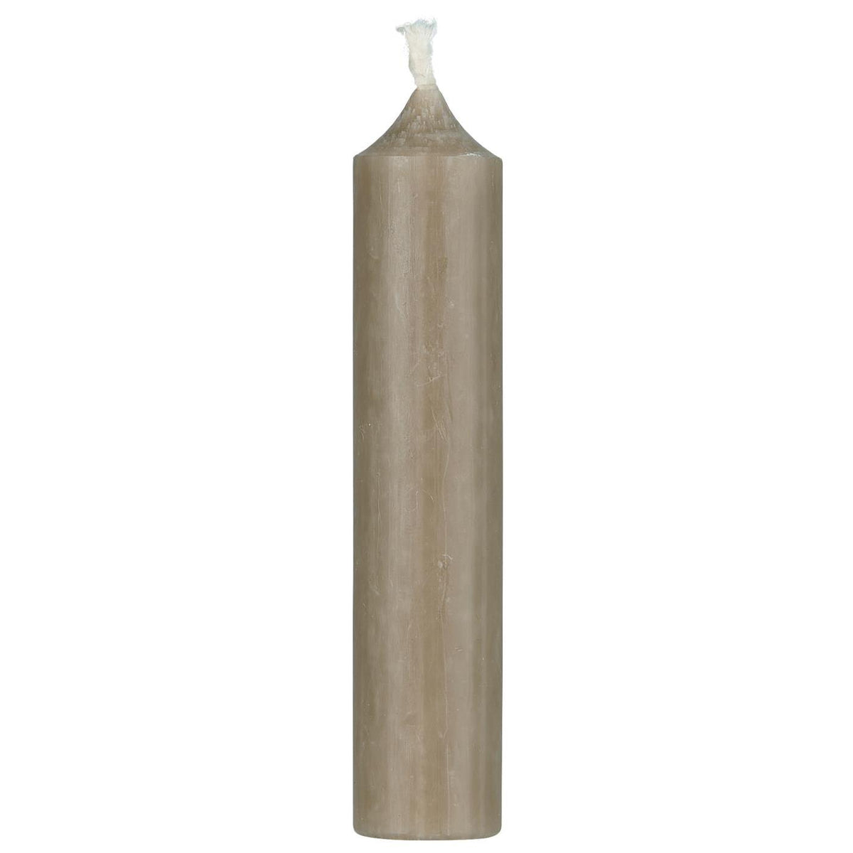 Short Linen Grey Dinner Candle 11cm
