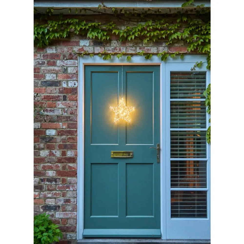 Silver Galaxy Star Wreath 30cm LED Mains Operated