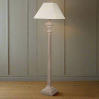 Slim Shapely Wooden Floor Lamp with Linen Shade 165cm | Annie Mo's