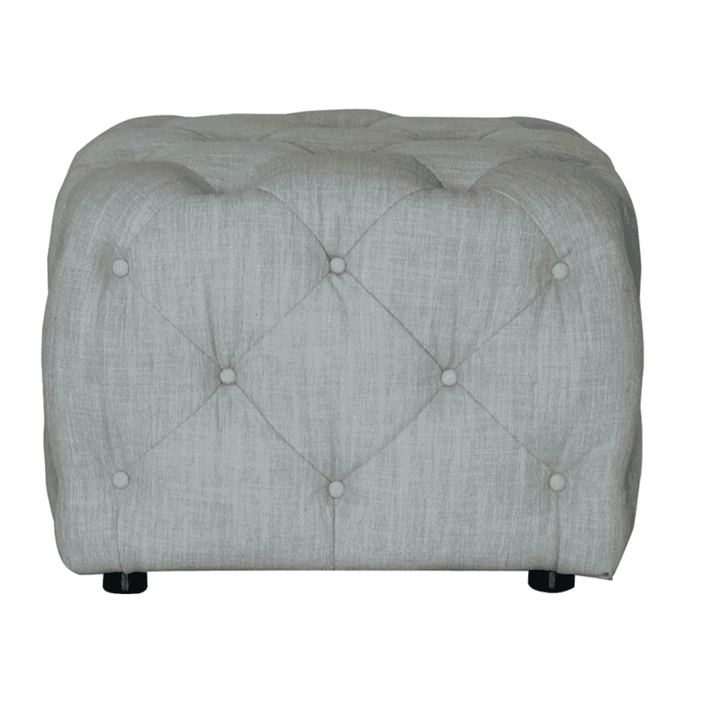 Small Buttoned Footstool | Plain Fabrics-B