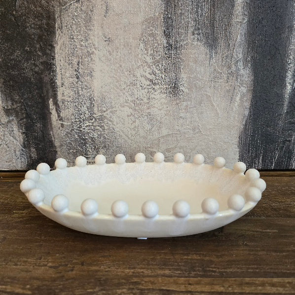 Small Cream Oval Bobble Bowl 2