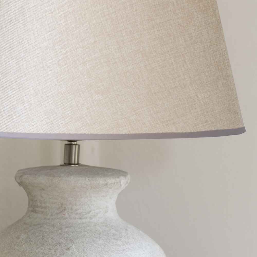 Small Stoneware Lamp with Light Taupe Shade 44cm-2