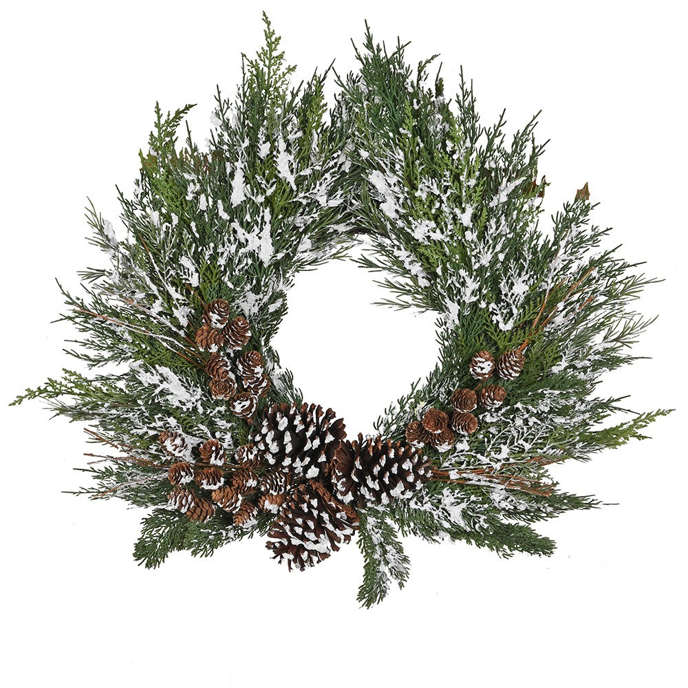 Snow Cedar Pinecone Wreath 60cm | Annie Mo's