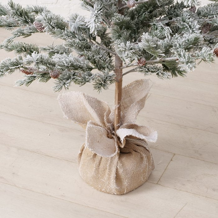 Snow Covered Christmas Tree in Jute Sack 180cm-B