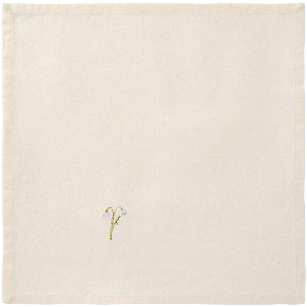 Snowdrop Motif Linen Coloured Napkin 40x40cm | Annie Mo's B